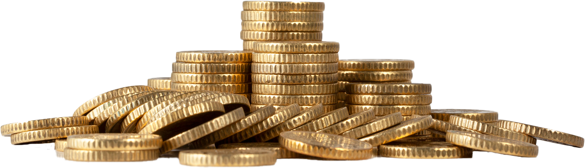 large stack of gold coins